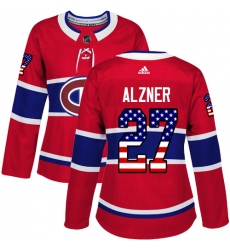 Women's Adidas Montreal Canadiens #27 Karl Alzner Authentic Red USA Flag Fashion NHL Jersey