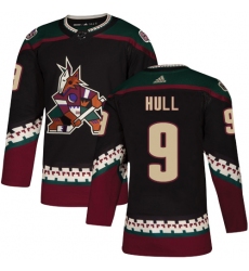 Men's Adidas Arizona Coyotes #9 Bobby Hull Premier Black Alternate NHL Jersey