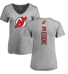 NHL Women's Adidas New Jersey Devils #31 Eddie Lack Ash Backer T-Shirt