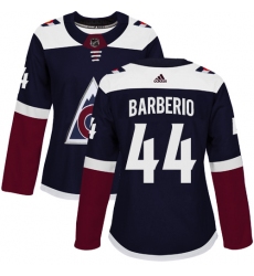 Women's Adidas Colorado Avalanche #44 Mark Barberio Authentic Navy Blue Alternate NHL Jersey
