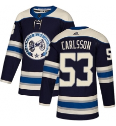 Youth Adidas Columbus Blue Jackets #53 Gabriel Carlsson Authentic Navy Blue Alternate NHL Jersey