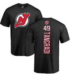 NHL Adidas New Jersey Devils #49 Eric Tangradi Black Backer T-Shirt