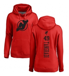 NHL Women's Adidas New Jersey Devils #49 Eric Tangradi Red One Color Backer Pullover Hoodie