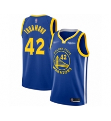 Men's Golden State Warriors #42 Nate Thurmond Authentic Royal Finished Basketball Jersey - Icon Edition