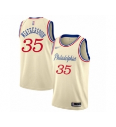 Men's Philadelphia 76ers #35 Clarence Weatherspoon Swingman Cream Basketball Jersey - 2019 20 City Edition