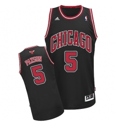 Men's Adidas Chicago Bulls #5 John Paxson Swingman Black Alternate NBA Jersey