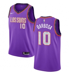 Men's Nike Phoenix Suns #10 Leandro Barbosa Swingman Purple NBA Jersey - 2018 19 City Edition