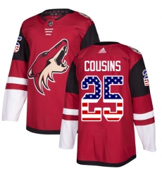 Men's Adidas Arizona Coyotes #25 Nick Cousins Authentic Red USA Flag Fashion NHL Jersey