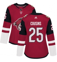 Women's Adidas Arizona Coyotes #25 Nick Cousins Premier Burgundy Red Home NHL Jersey