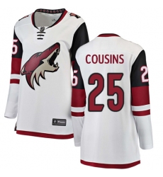 Women's Arizona Coyotes #25 Nick Cousins Authentic White Away Fanatics Branded Breakaway NHL Jersey