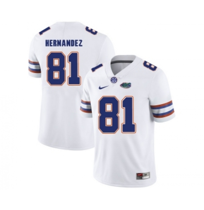 Florida Gators 81 Aaron Hernandez White College Football Jersey