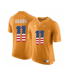 Tennessee Volunteers 11 Joshua Dobbs Orange USA Flag College Football Jersey