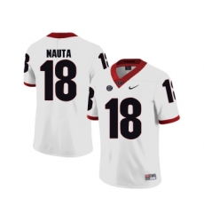 Georgia Bulldogs 18 Isaac Nauta White College Football Jersey