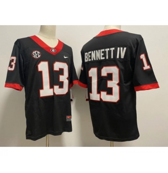 Mens Georgia Bulldogs #13 Stetson Bennett IV 2022 Black alternate College Football Game Jersey