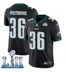 Men's Nike Philadelphia Eagles #36 Brian Westbrook Black Alternate Vapor Untouchable Limited Player Super Bowl LII NFL Jersey
