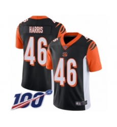 Men's Cincinnati Bengals #46 Clark Harris Black Team Color Vapor Untouchable Limited Player 100th Season Football Jersey