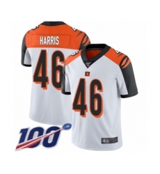 Men's Cincinnati Bengals #46 Clark Harris White Vapor Untouchable Limited Player 100th Season Football Jersey