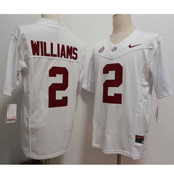 Men's Alabama Crimson Tide #2 Ryan Williams White FUSE College Stitched Jersey