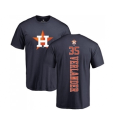 MLB Nike Houston Astros #35 Justin Verlander Navy Blue Backer T-Shirt