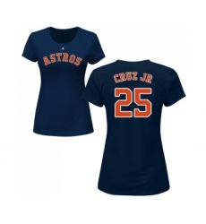 MLB Women's Nike Houston Astros #25 Jose Cruz Jr. Navy Blue Name & Number T-Shirt