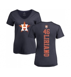 MLB Women's Nike Houston Astros #46 Francisco Liriano Navy Blue Backer T-Shirt