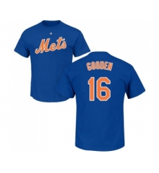 MLB Nike New York Mets #16 Dwight Gooden Royal Blue Name & Number T-Shirt