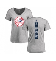Baseball Women's New York Yankees #39 Drew Hutchison Ash Backer T-Shirt