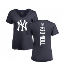 MLB Women's Nike New York Yankees #21 Paul O'Neill Navy Blue Backer T-Shirt