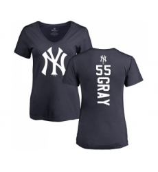 MLB Women's Nike New York Yankees #55 Sonny Gray Navy Blue Backer T-Shirt