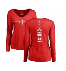 Women's Nike Houston Rockets #0 Marquese Chriss Red Backer Long Sleeve T-Shirt