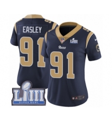 Women's Nike Los Angeles Rams #91 Dominique Easley Navy Blue Team Color Vapor Untouchable Limited Player Super Bowl LIII Bound NFL Jersey