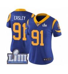 Women's Nike Los Angeles Rams #91 Dominique Easley Royal Blue Alternate Vapor Untouchable Limited Player Super Bowl LIII Bound NFL Jersey