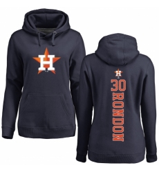 MLB Women's Nike Houston Astros #30 Hector Rondon Navy Blue Backer Pullover Hoodie