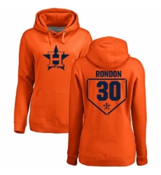 MLB Women's Nike Houston Astros #30 Hector Rondon Orange RBI Pullover Hoodie