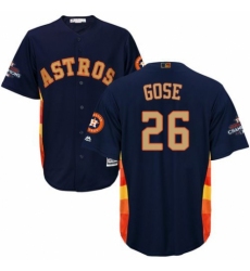 Men's Majestic Houston Astros #26 Anthony Gose Replica Navy Blue Alternate 2018 Gold Program Cool Base MLB Jersey