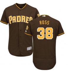 Men's Majestic San Diego Padres #38 Tyson Ross Brown Alternate Flex Base Authentic Collection MLB Jersey