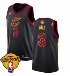 Women's Nike Cleveland Cavaliers #3 George Hill Swingman Black 2018 NBA Finals Bound NBA Jersey Statement Edition