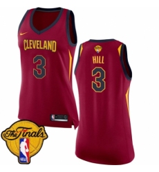 Women's Nike Cleveland Cavaliers #3 George Hill Swingman Maroon 2018 NBA Finals Bound NBA Jersey - Icon Edition