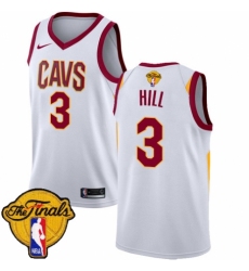 Women's Nike Cleveland Cavaliers #3 George Hill Swingman White 2018 NBA Finals Bound NBA Jersey - Association Edition