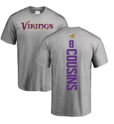 NFL Nike Minnesota Vikings #8 Kirk Cousins Ash Backer T-Shirt