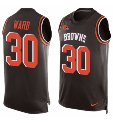 Men's Nike Cleveland Browns #30 Denzel Ward Limited Brown Player Name & Number Tank Top NFL Jersey