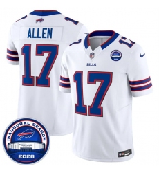 Men's Buffalo Bills #17 Josh Allen White F.U.S.E. 2026 Inaugural Season at Highmark Stadium Football Stitched Jersey
