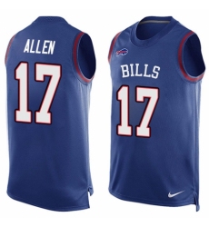 Men's Nike Buffalo Bills #17 Josh Allen Limited Royal Blue Player Name & Number Tank Top NFL Jersey