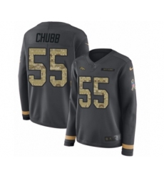 Women's Nike Denver Broncos #55 Bradley Chubb Limited Black Salute to Service Therma Long Sleeve NFL Jersey