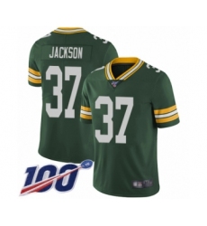 Men's Green Bay Packers #37 Josh Jackson Green Team Color Vapor Untouchable Limited Player 100th Season Football Jersey