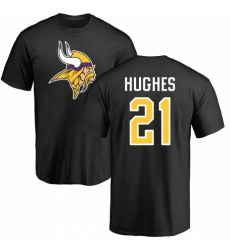 NFL Nike Minnesota Vikings #21 Mike Hughes Black Name & Number Logo T-Shirt