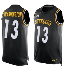 Men's Nike Pittsburgh Steelers #13 James Washington Limited Black Player Name & Number Tank Top NFL Jersey