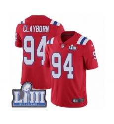 Men's Nike New England Patriots #94 Adrian Clayborn Red Alternate Vapor Untouchable Limited Player Super Bowl LIII Bound NFL Jersey