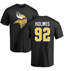 NFL Nike Minnesota Vikings #92 Jalyn Holmes Black Name & Number Logo T-Shirt