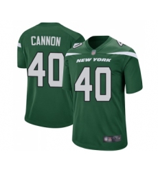 Men's New York Jets #40 Trenton Cannon Game Green Team Color Football Jersey